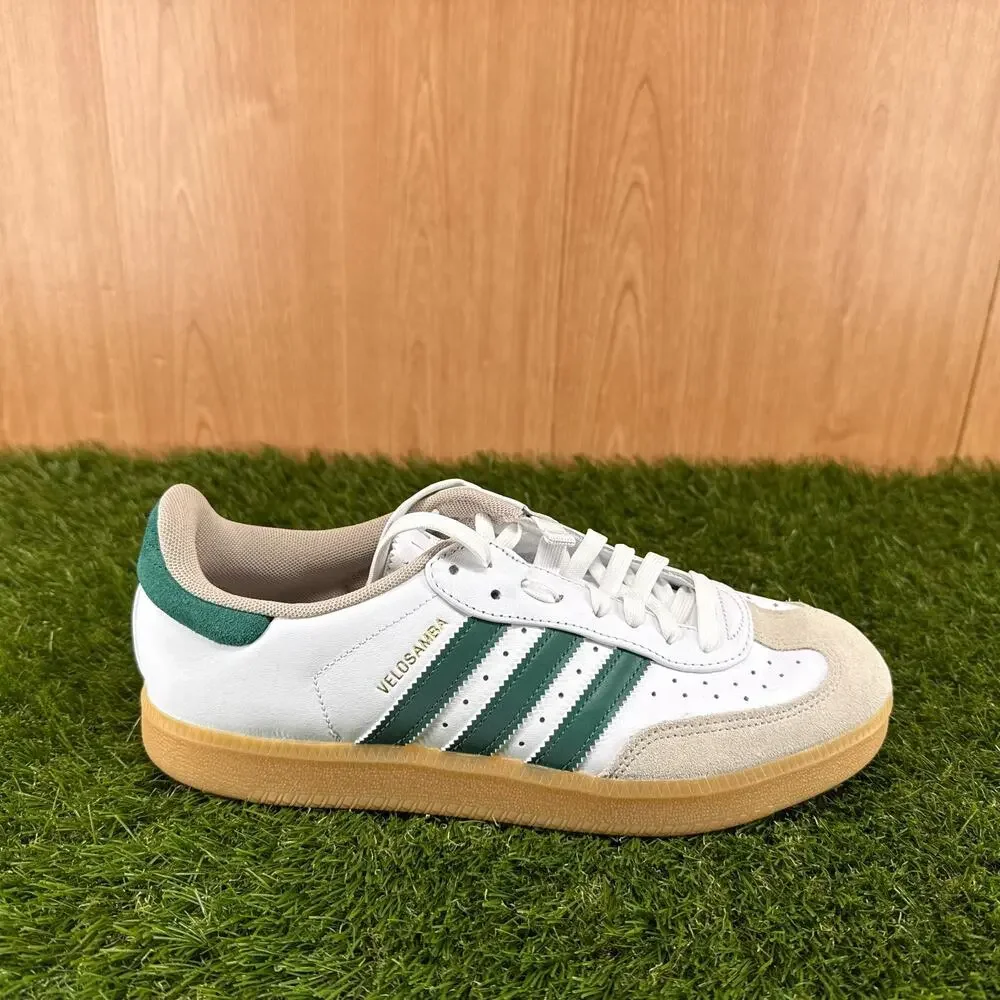 adidas Velosamba Leather Cloud White Green Cycling Shoes JQ2324 Men's Size 9.5 - Picture 2 of 7